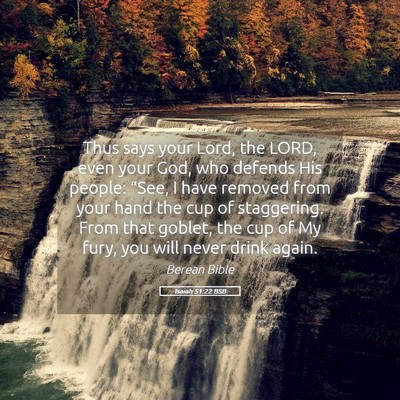 Picture 05 - Isaiah 51:22 BSB - Thus says your Lord, the LORD, even your God, who - Bible Verse Picture