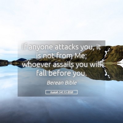 Picture 05 - Isaiah 54:15 BSB - If anyone attacks you, it is not from Me; whoever - Bible Verse Picture