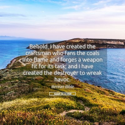 Picture 05 - Isaiah 54:16 BSB - Behold, I have created the craftsman who fans the - Bible Verse Picture