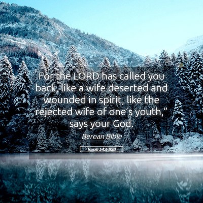 Picture 05 - Isaiah 54:6 BSB - For the LORD has called you back, like a wife - Bible Verse Picture