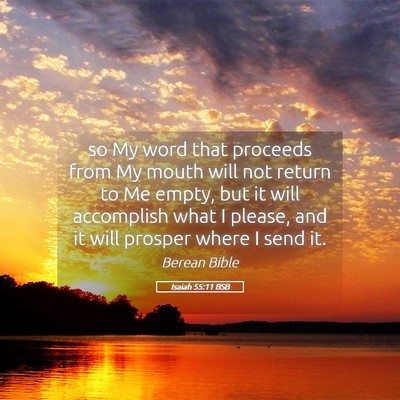 Picture 05 - Isaiah 55:11 BSB - so My word that proceeds from My mouth will not - Bible Verse Picture