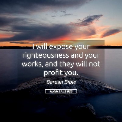 Picture 05 - Isaiah 57:12 BSB - I will expose your righteousness and your works, - Bible Verse Picture