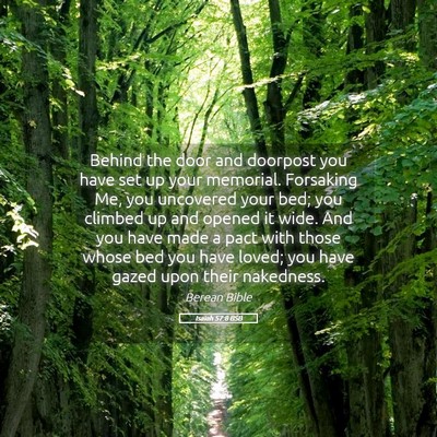 Picture 05 - Isaiah 57:8 BSB - Behind the door and doorpost you have set up your - Bible Verse Picture