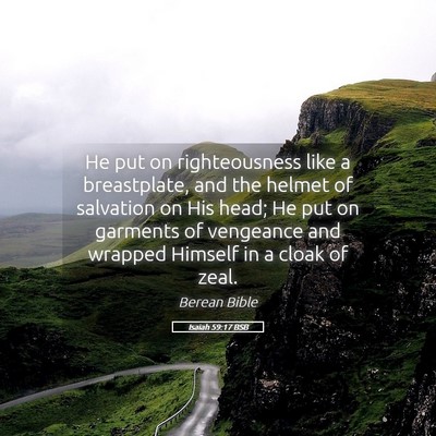 Picture 05 - Isaiah 59:17 BSB - He put on righteousness like a breastplate, and - Bible Verse Picture