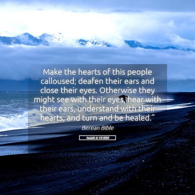 Picture 05 - Isaiah 6:10 BSB - Make the hearts of this people calloused; deafen - Bible Verse Picture