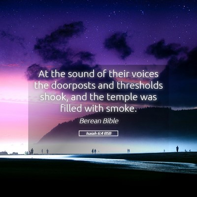 Picture 05 - Isaiah 6:4 BSB - At the sound of their voices the doorposts and - Bible Verse Picture
