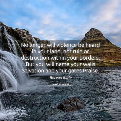 Picture 05 - Isaiah 60:18 BSB - No longer will violence be heard in your land, - Bible Verse Picture