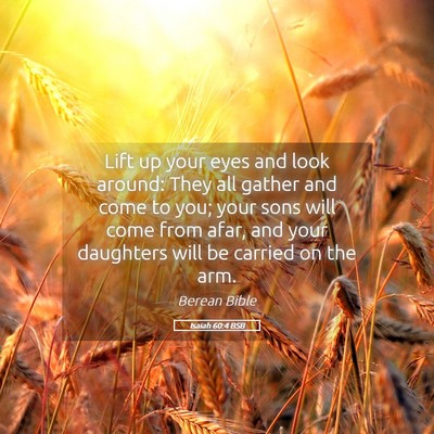Picture 05 - Isaiah 60:4 BSB - Lift up your eyes and look around: They all - Bible Verse Picture
