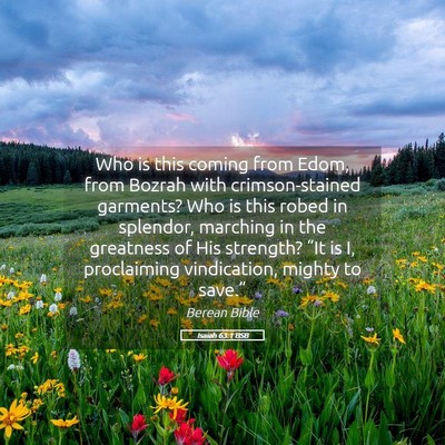Picture 05 - Isaiah 63:1 BSB - Who is this coming from Edom, from Bozrah with - Bible Verse Picture