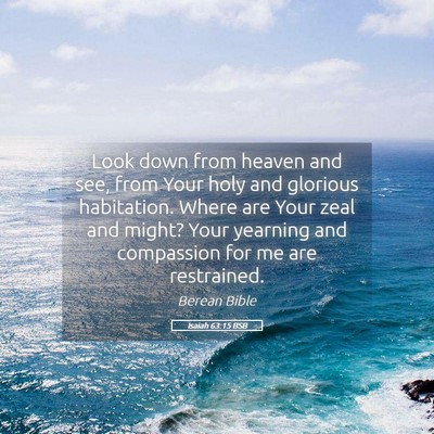 Picture 05 - Isaiah 63:15 BSB - Look down from heaven and see, from Your holy and - Bible Verse Picture