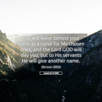 Picture 05 - Isaiah 65:15 BSB - You will leave behind your name as a curse for My - Bible Verse Picture