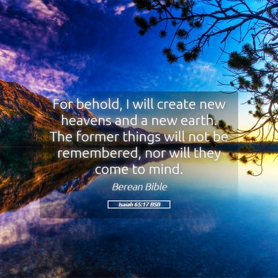 Picture 05 - Isaiah 65:17 BSB - For behold, I will create new heavens and a new - Bible Verse Picture