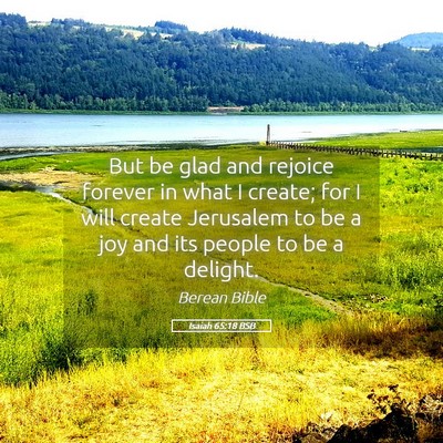 Picture 05 - Isaiah 65:18 BSB - But be glad and rejoice forever in what I create; - Bible Verse Picture
