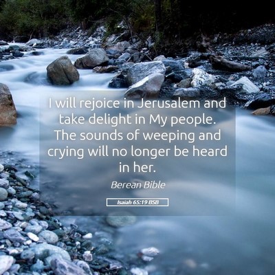Picture 05 - Isaiah 65:19 BSB - I will rejoice in Jerusalem and take delight in - Bible Verse Picture