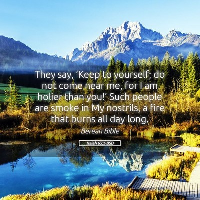 Picture 05 - Isaiah 65:5 BSB - They say, ‘Keep to yourself; do not come near - Bible Verse Picture