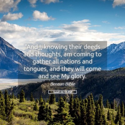 Picture 05 - Isaiah 66:18 BSB - “And I, knowing their deeds and thoughts, am - Bible Verse Picture