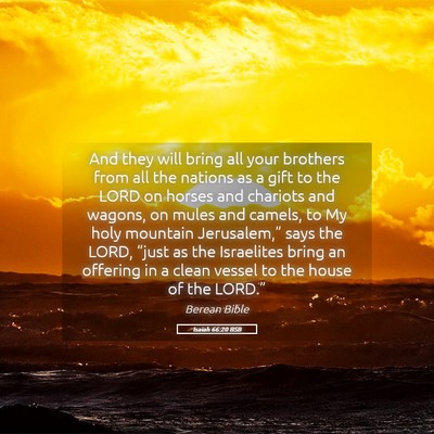 Picture 05 - Isaiah 66:20 BSB - And they will bring all your brothers from all - Bible Verse Picture