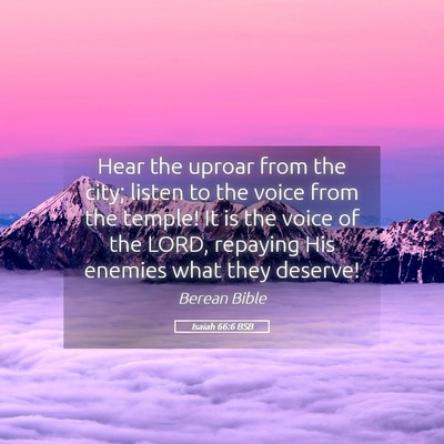 Picture 05 - Isaiah 66:6 BSB - Hear the uproar from the city; listen to the - Bible Verse Picture