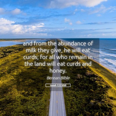 Picture 05 - Isaiah 7:22 BSB - and from the abundance of milk they give, he will - Bible Verse Picture