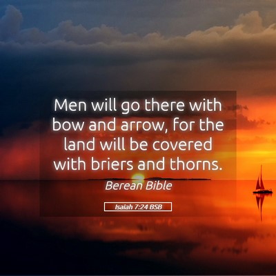 Picture 05 - Isaiah 7:24 BSB - Men will go there with bow and arrow, for the - Bible Verse Picture