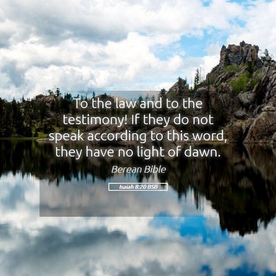 Picture 05 - Isaiah 8:20 BSB - To the law and to the testimony! If they do not - Bible Verse Picture