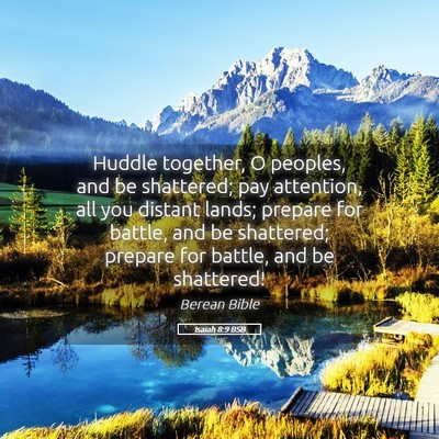 Picture 05 - Isaiah 8:9 BSB - Huddle together, O peoples, and be shattered; pay - Bible Verse Picture