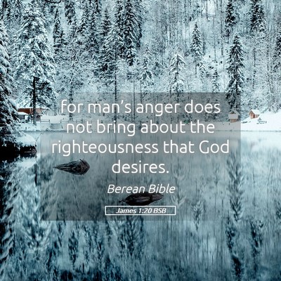 Picture 05 - James 1:20 BSB - for man’s anger does not bring about the - Bible Verse Picture