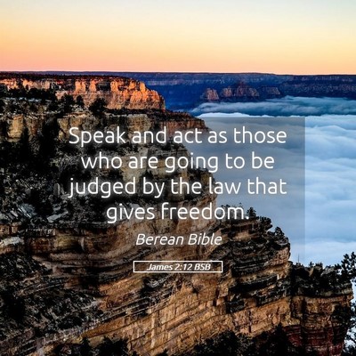 Picture 05 - James 2:12 BSB - Speak and act as those who are going to be judged - Bible Verse Picture