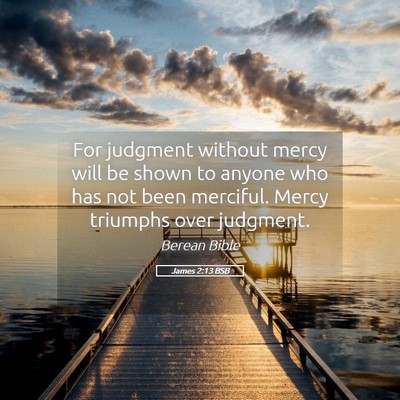 Picture 05 - James 2:13 BSB - For judgment without mercy will be shown to - Bible Verse Picture