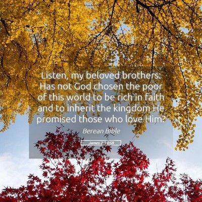 Picture 05 - James 2:5 BSB - Listen, my beloved brothers: Has not God chosen - Bible Verse Picture