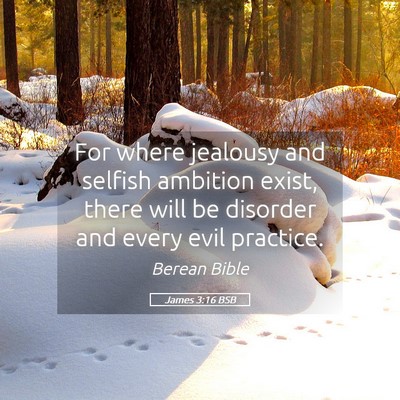 Picture 05 - James 3:16 BSB - For where jealousy and selfish ambition exist, - Bible Verse Picture