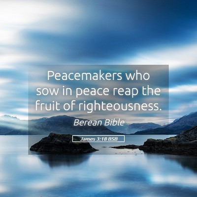 Picture 05 - James 3:18 BSB - Peacemakers who sow in peace reap the fruit of - Bible Verse Picture