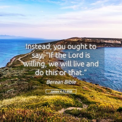 Picture 05 - James 4:15 BSB - Instead, you ought to say, “If the Lord is - Bible Verse Picture