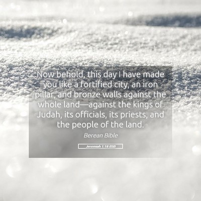 Picture 05 - Jeremiah 1:18 BSB - Now behold, this day I have made you like a - Bible Verse Picture