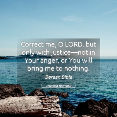 Picture 05 - Jeremiah 10:24 BSB - Correct me, O LORD, but only with justice—not - Bible Verse Picture