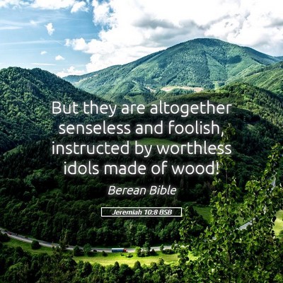Picture 05 - Jeremiah 10:8 BSB - But they are altogether senseless and foolish, - Bible Verse Picture