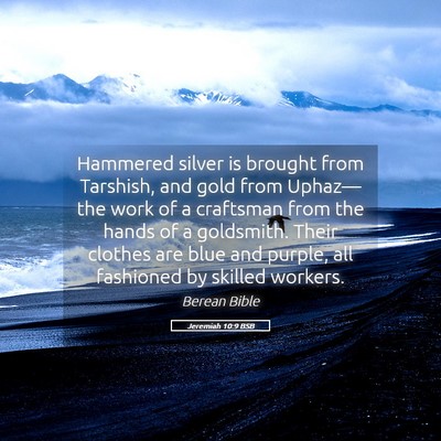 Picture 05 - Jeremiah 10:9 BSB - Hammered silver is brought from Tarshish, and - Bible Verse Picture