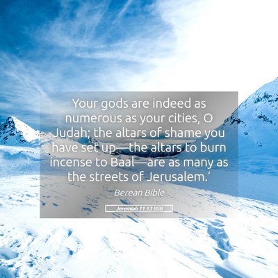 Picture 05 - Jeremiah 11:13 BSB - Your gods are indeed as numerous as your cities, - Bible Verse Picture