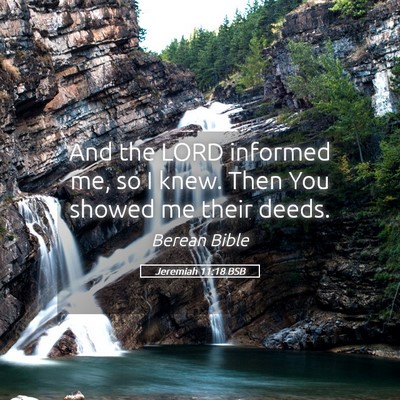 Picture 05 - Jeremiah 11:18 BSB - And the LORD informed me, so I knew. Then You - Bible Verse Picture