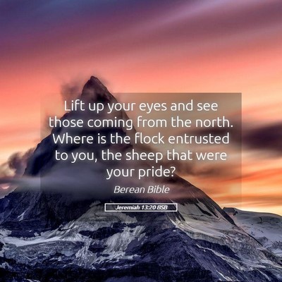 Picture 05 - Jeremiah 13:20 BSB - Lift up your eyes and see those coming from the - Bible Verse Picture