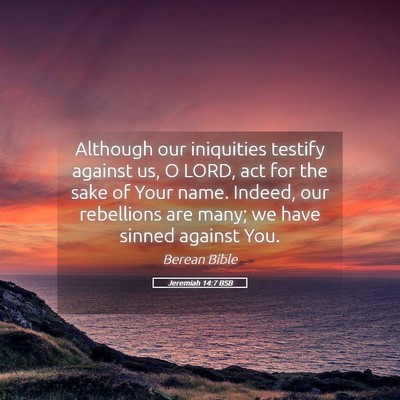Picture 05 - Jeremiah 14:7 BSB - Although our iniquities testify against us, O - Bible Verse Picture