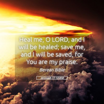 Picture 05 - Jeremiah 17:14 BSB - Heal me, O LORD, and I will be healed; save me, - Bible Verse Picture