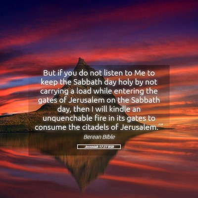 Picture 05 - Jeremiah 17:27 BSB - But if you do not listen to Me to keep the - Bible Verse Picture