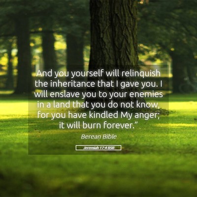 Picture 05 - Jeremiah 17:4 BSB - And you yourself will relinquish the inheritance - Bible Verse Picture