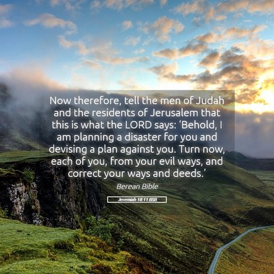 Picture 05 - Jeremiah 18:11 BSB - Now therefore, tell the men of Judah and the - Bible Verse Picture