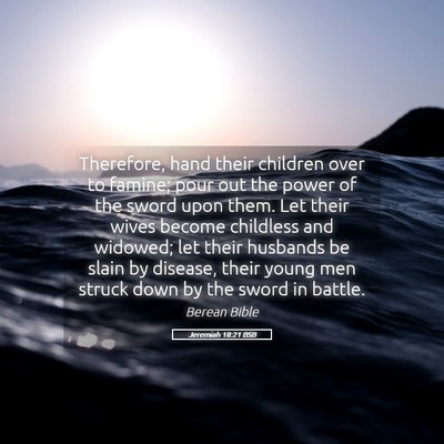 Picture 05 - Jeremiah 18:21 BSB - Therefore, hand their children over to famine; - Bible Verse Picture