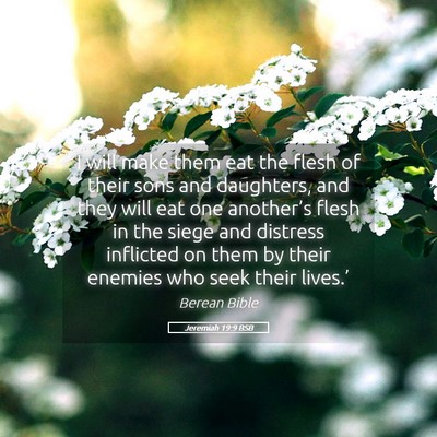 Picture 05 - Jeremiah 19:9 BSB - I will make them eat the flesh of their sons and - Bible Verse Picture