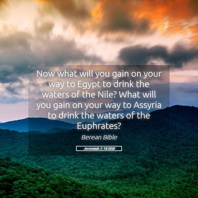 Picture 05 - Jeremiah 2:18 BSB - Now what will you gain on your way to Egypt to - Bible Verse Picture