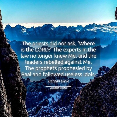 Picture 05 - Jeremiah 2:8 BSB - The priests did not ask, ‘Where is the LORD?’ - Bible Verse Picture