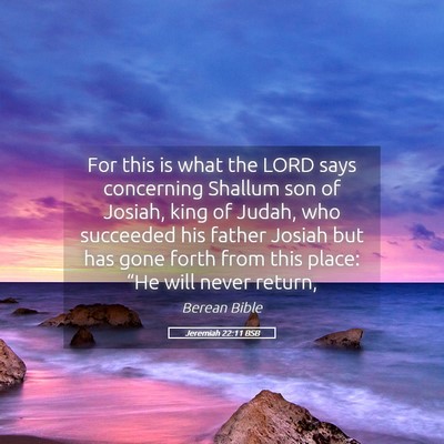 Picture 05 - Jeremiah 22:11 BSB - For this is what the LORD says concerning Shallum - Bible Verse Picture